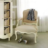 WILLIS & GAMBIER IVORY UPHOLSTERED BEDROOM ARMCHAIR