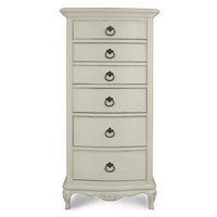 WILLIS & GAMBIER IVORY TALL VINTAGE STYLE CHEST OF DRAWERS
