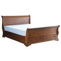 WILLIS & GAMBIER LOUIS PHILIPPE SLEIGH BED FRAME with Storage - King