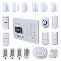 Wireless Burglar GSM Alarm Systems Security Home Safety Voice LCD SMS Alert Android App with Doorbell Smoke Detector