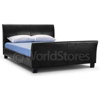 winchester faux leather bed frame king winchester brown faux leather b ...