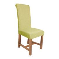 Winslow Herringbone Lime Fabric Dining Chairs (Pair)