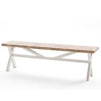 Wilson Wooden Dining Bench In White And Brown
