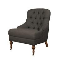 Winton Bedroom Chair In Charcoal Fabric With Curved Legs