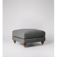 Winston Ottoman in Light Grey Soft Wool, Light Beech Feet