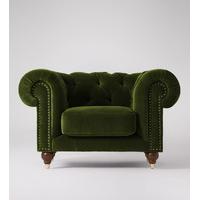 winston armchair in fern velvet dark feet