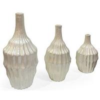 Wilde Java White Pearl Vase - Set of 3