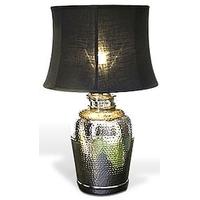 Wilde Java Hammered Chubby Table Lamp and Black Shade