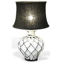 Wilde Java Abstract Chubby White Table Lamp with Black Shade