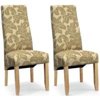 Willis and Gambier Wavey Stone Floral Dining Chair (Pair)
