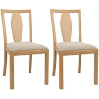 Winsor Stockholm Oak Wooden Back Fabric Dining Chair (Pair)