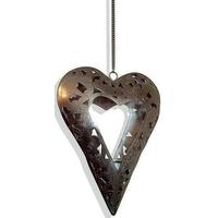 Wilde Java Silver Patterned Hanging Heart