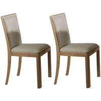 winsor stockholm oak upholstered back fabric dining chair pair