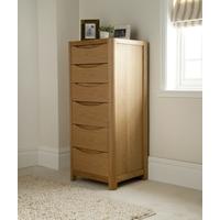 winsor stockholm oak tall 6 chest of drawer