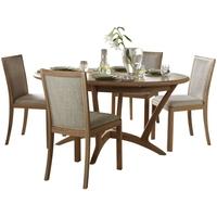 winsor stockholm oak oval extending dining set with 4 upholstered back ...