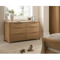 Winsor Stockholm Oak Wide 6 Drawer Dresser