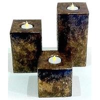 Wilde Java Copper Embossed Tealight (Set of 3) - Square