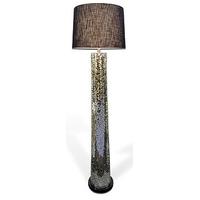 Wilde Java Mosaic Black and Silver Floor Lamp with Shade