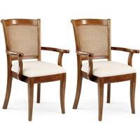 willis and gambier lille cane carver chair pair