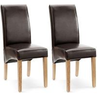 Willis and Gambier Originals Fletton Brown Faux Leather Dining Chair with Natural Leg (Pair)