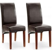 Willis and Gambier Originals Fletton Brown Faux Leather Dining Chair with Dark Leg (Pair)