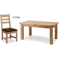 Willis and Gambier Originals Normandy Oak Dining Set - 80cm x 150cm Fixed Top with 6 Chairs