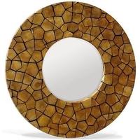 Wilde Java Gold Mosaic Shell Mirror - Round