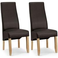 willis and gambier wavey chocolate faux leather dining chair with ligh ...