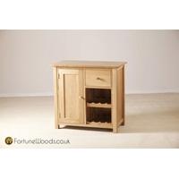 Windsor Oak Wine Cabinet - 1 Door 1 Drawer