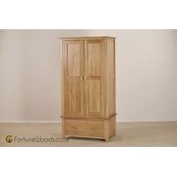 Windsor Oak Wardrobe - 2 Door 1 Drawer Gents