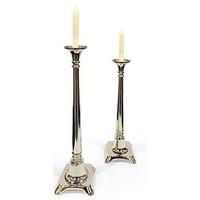 Wilde Java Silver Tall and Medium Church Candle Stand - Set of 2
