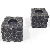 Wilde Java Grey Square Abstract Candle - Set of 4