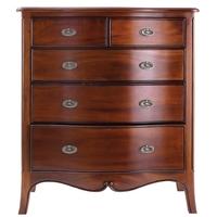 winsor olivia solid mahogany 5 chest of drawer