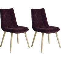 Wine Red Velvet Dining Chair (Pair)