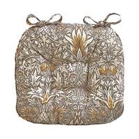 William Morris Buttoned-effect Seat Pad, Cotton