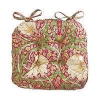 William Morris Buttoned-effect Seat Pad, Cotton