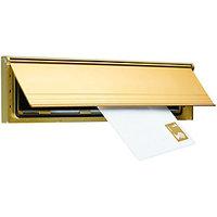 Wickes Internal Letter Box Draught Excluder with Flap Gold Effect 75 x 292mm