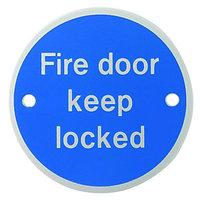 wickes fd115 fire door keep locked sign satin anodised aluminium 75mm