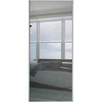 wickes sliding wardrobe door silver framed mirror single panel 2220 x  ...