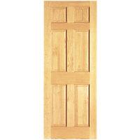 Wickes Durham Internal Softwood Door Clear Pine 6 Panel 1981x762mm