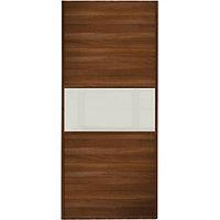 Wickes Sliding Wardrobe Door Fineline Walnut Panel & Soft White Glass 2220 x 914mm