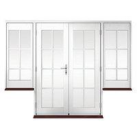 Wickes Coniston Georgian Bar Softwood French Doors 4ft with 2 Dwarf Lites 600mm