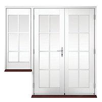 wickes coniston georgian bar softwood french doors 4ft with 1 dwarf li ...