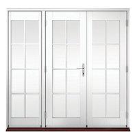 Wickes Coniston Georgian Bar Softwood French Doors 4ft with 1 Side Lite 600mm