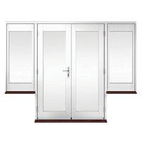 wickes derwent softwood french doors white finish 4ft with 2 dwarf lit ...