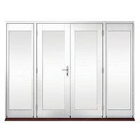 wickes derwent softwood french doors white finish 4ft with 2 side lite ...