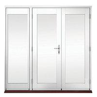 Wickes Derwent Softwood French Doors White Finish 4ft with 1 Side Lite 600mm