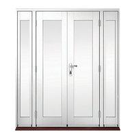 wickes derwent softwood french doors white finish 6ft with 2 side lite ...