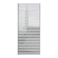 Wickes Sliding Wardrobe Door Louvre Print Silver Framed Mirror 2220 x 762mm