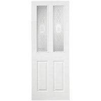 Wickes Stirling Internal Moulded Door White Glazed Primed 4 Panel 1981 x 762mm